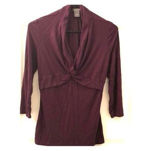 Plum Ann Taylor 3/4‎ Sleeve Top